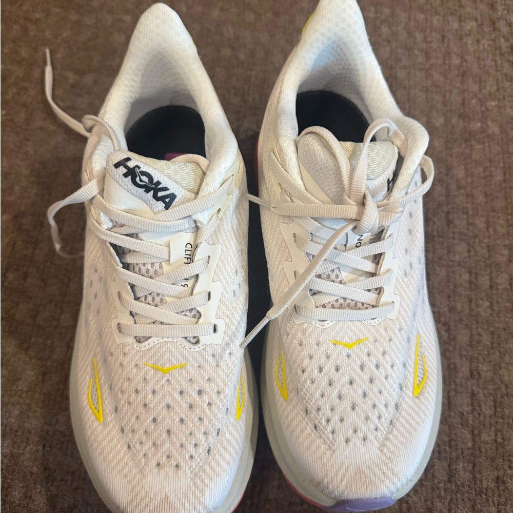 Hoka Women's Athletic Shoes - White and Yellow